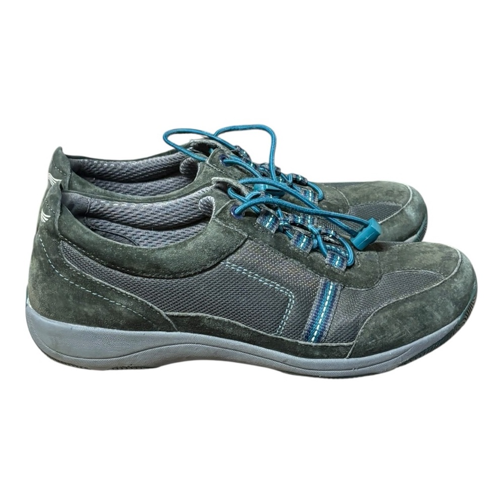 Dansko Women's Olive Green Suede Bungee Walking Shoes‎ Size 38 (US 7.5-8)